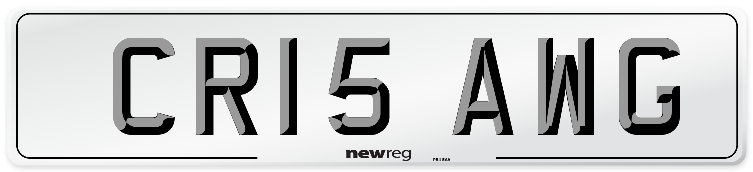 CR15 AWG Number Plate from New Reg